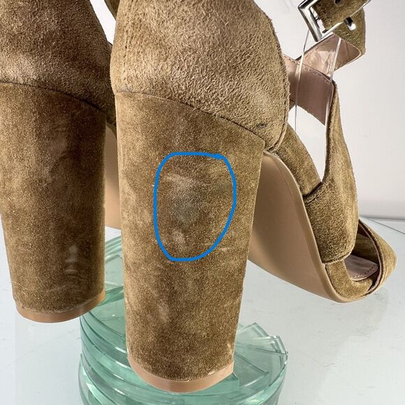 Steve Madden Caliopi High Heel Sandal Brown Suede Cross Straps buckle - Picture 2 of 12